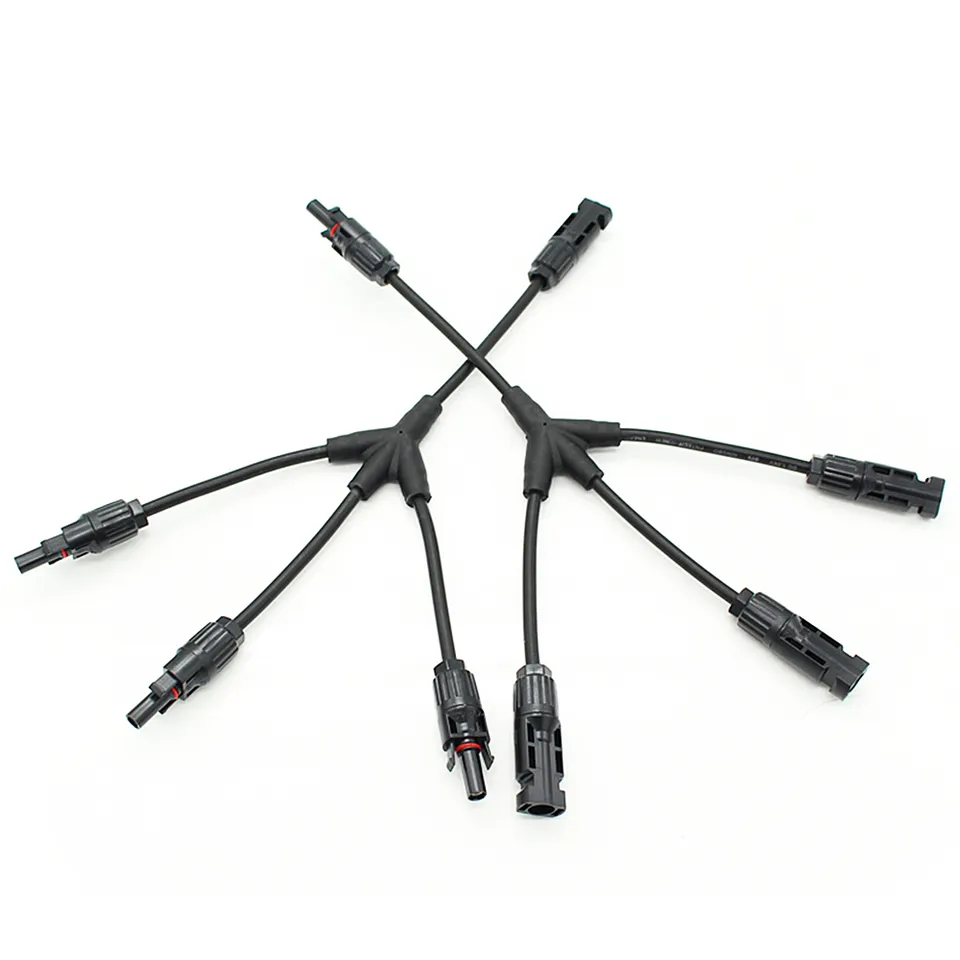 A pair cable solar 3 in 1 y branch connector for Solar Panel Parallel Connection