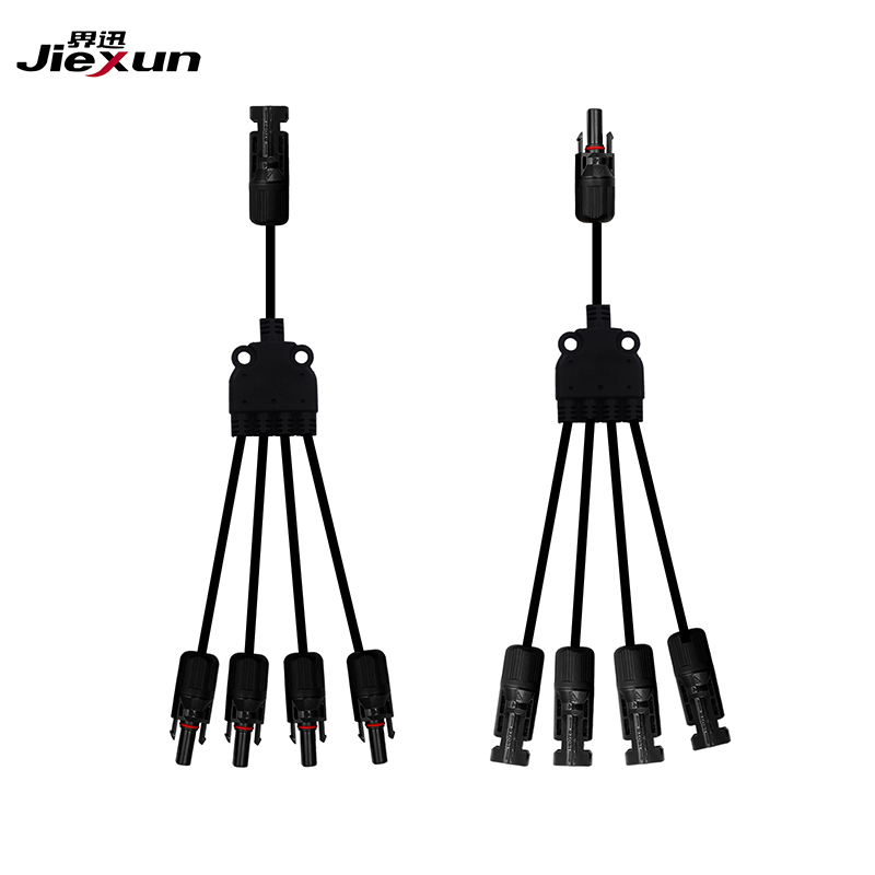 A pair cable solar 4 in 1 y branch connector for Solar Panel Parallel Connection